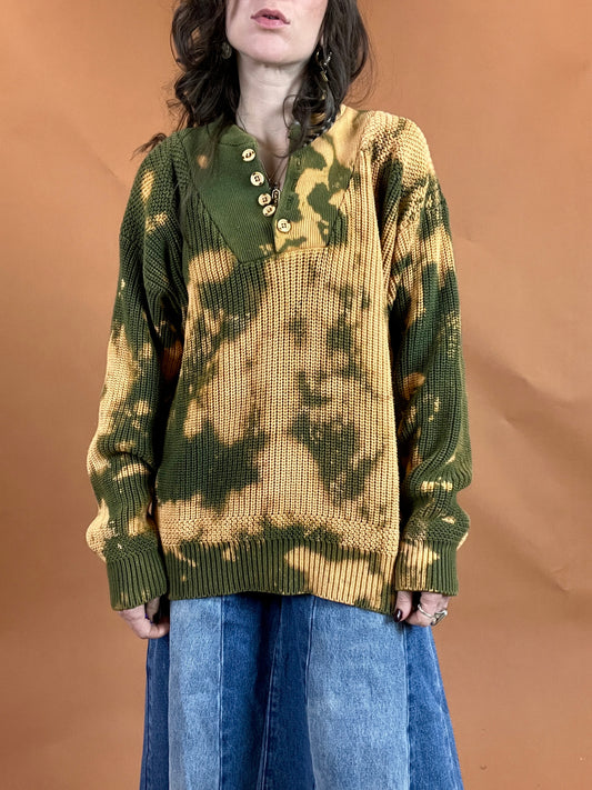 Bleached Vintage Sweater - Olive - M/L