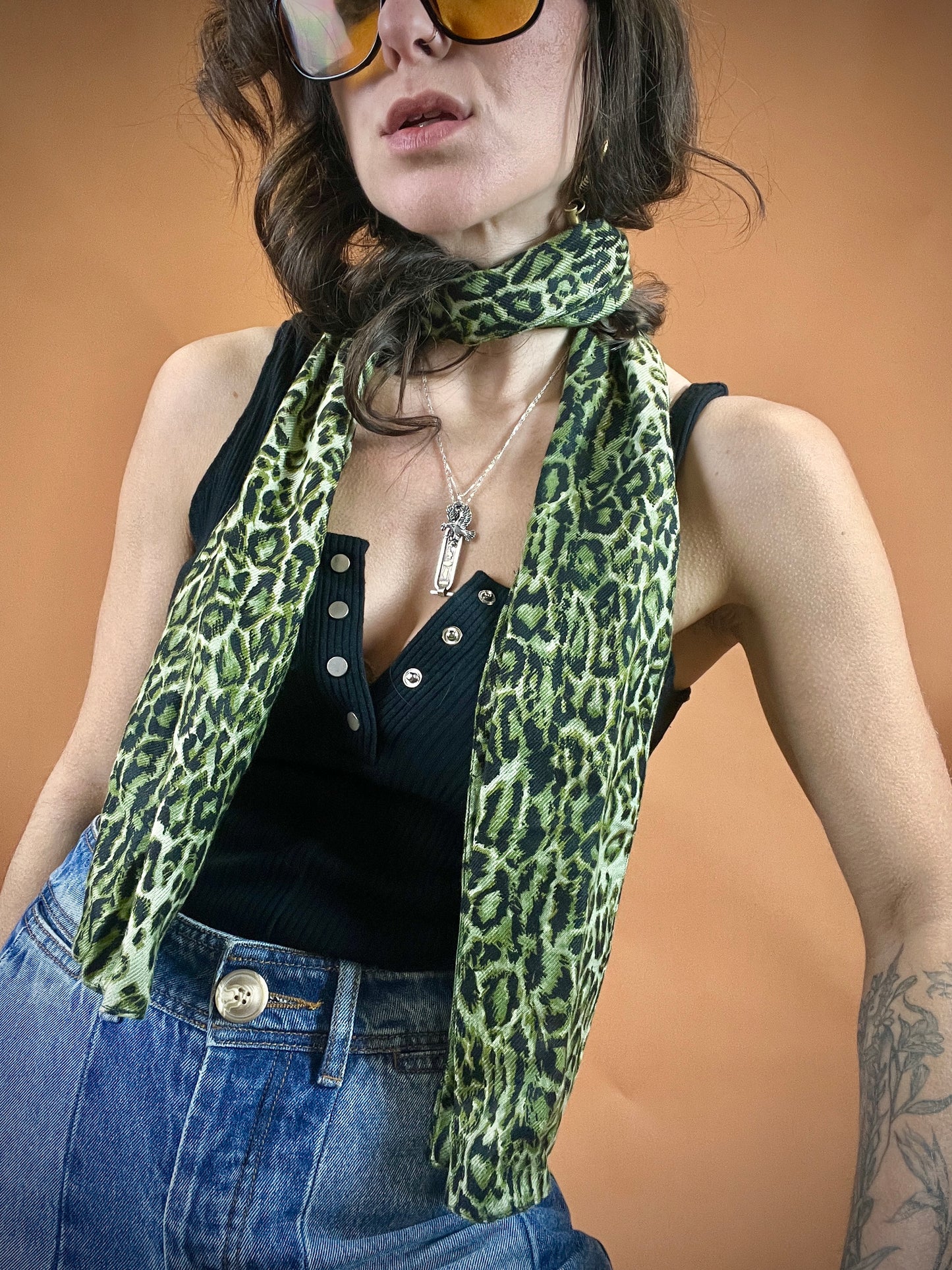 The Vintage Leopard Skinny Scarf