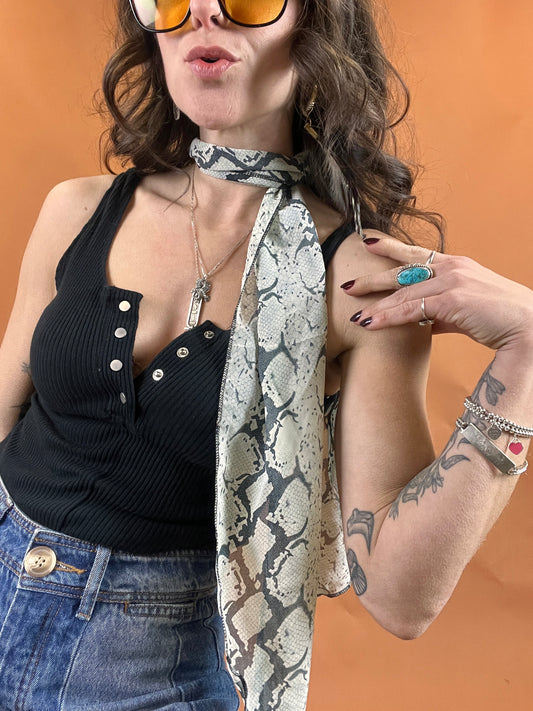 The Vintage Snakeskin Skinny Scarf