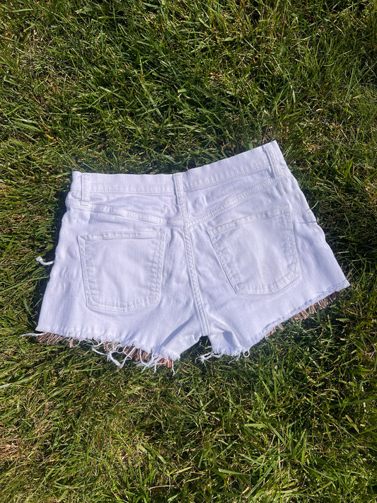 Reworked Floral Towel Shorts - Size 4
