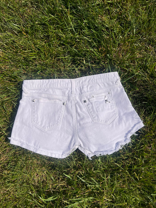 Reworked Floral Towel Shorts - Size 5