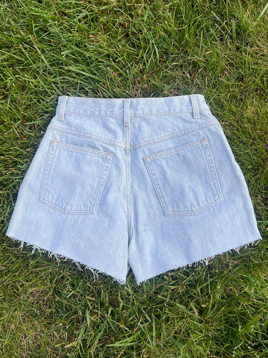 Reworked Floral Towel Shorts - Size 8