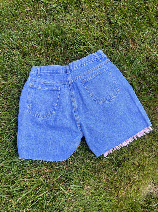 Reworked Floral Towel Shorts - Size 16