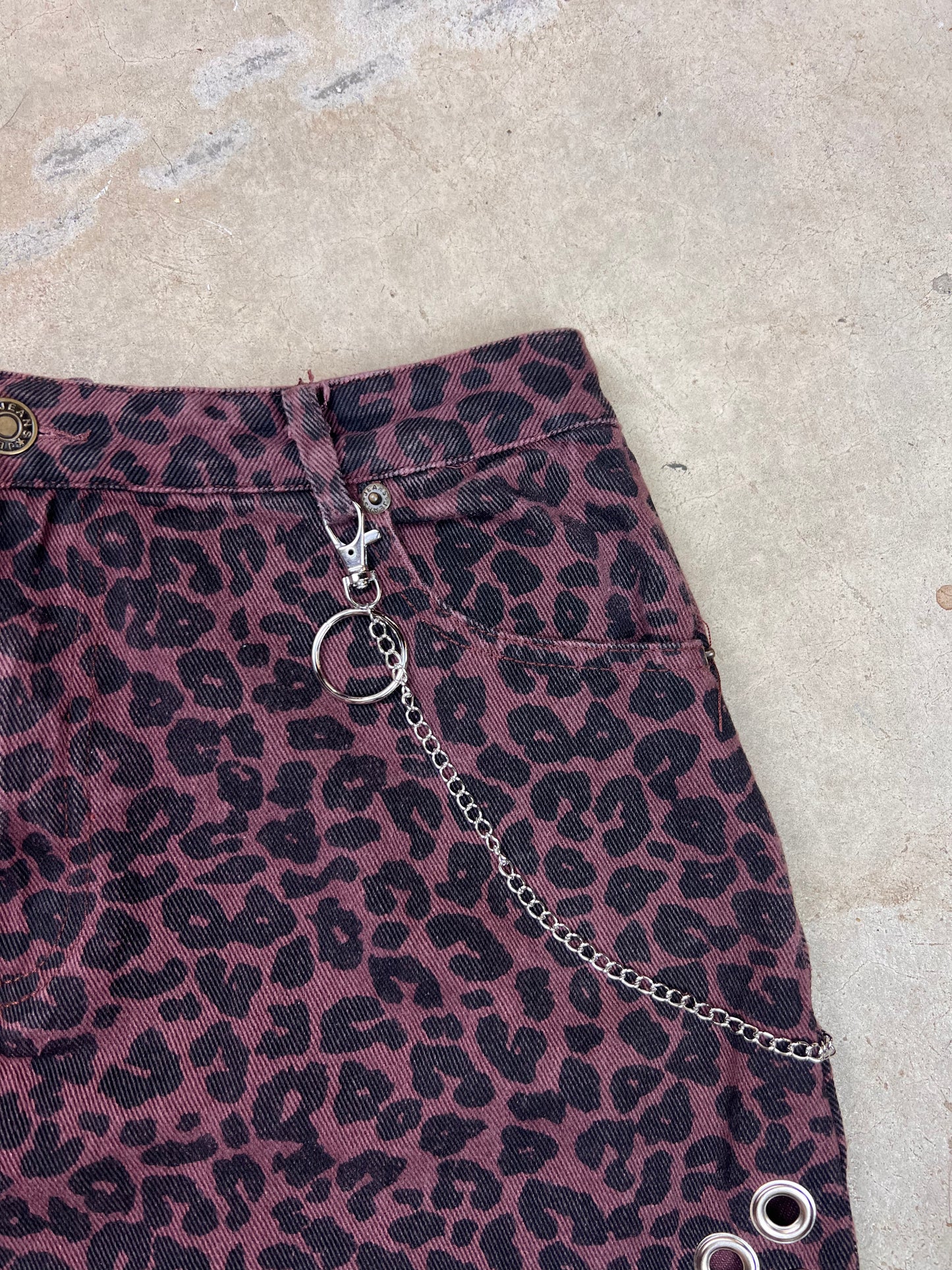The Grommet Leopard Mini Skirt - L / 29"