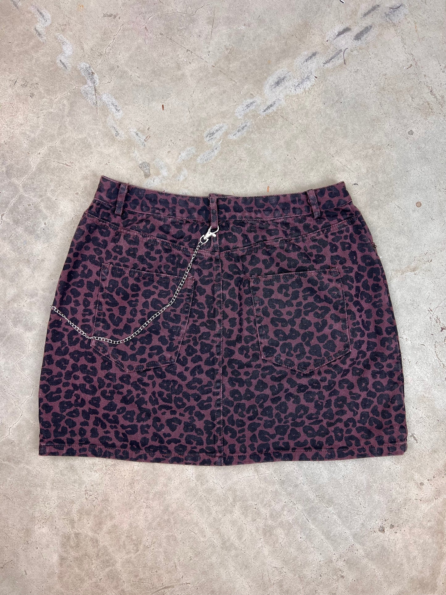 The Grommet Leopard Mini Skirt - L / 29"