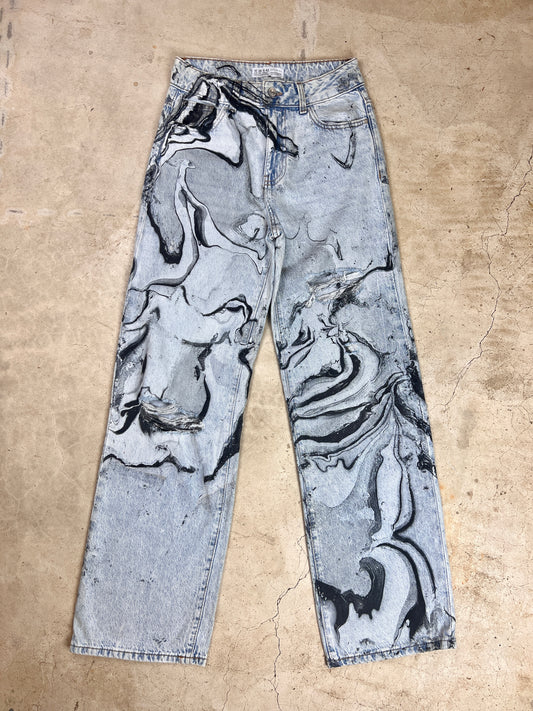 The Marbled Wide Leg Jeans - 6/29"