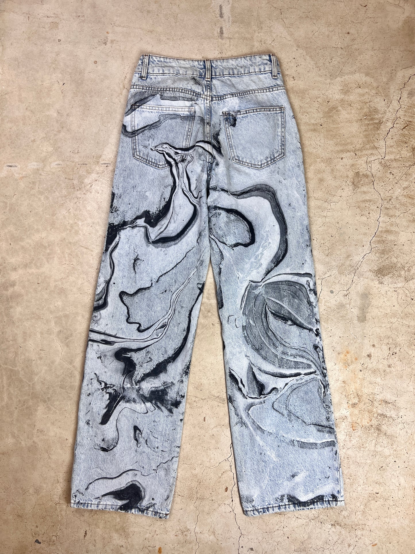 The Marbled Wide Leg Jeans - 6/29"