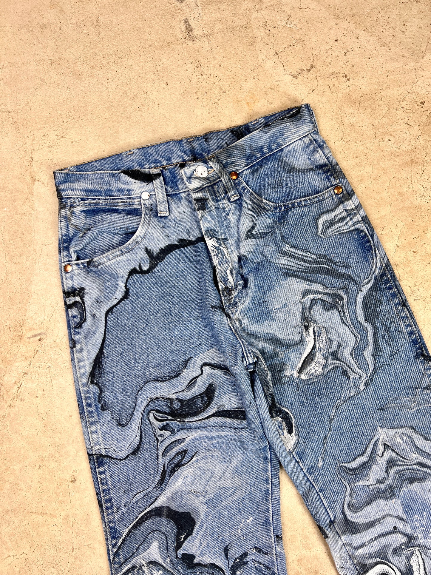 The Marbled Straight Leg Jeans - 27"
