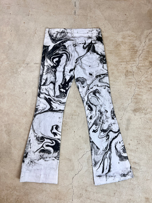The Marbled White Flare Leg Jeans - 27/29"