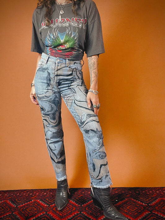 The Mixed Marbled Slim Straight Leg Jeans - 26"