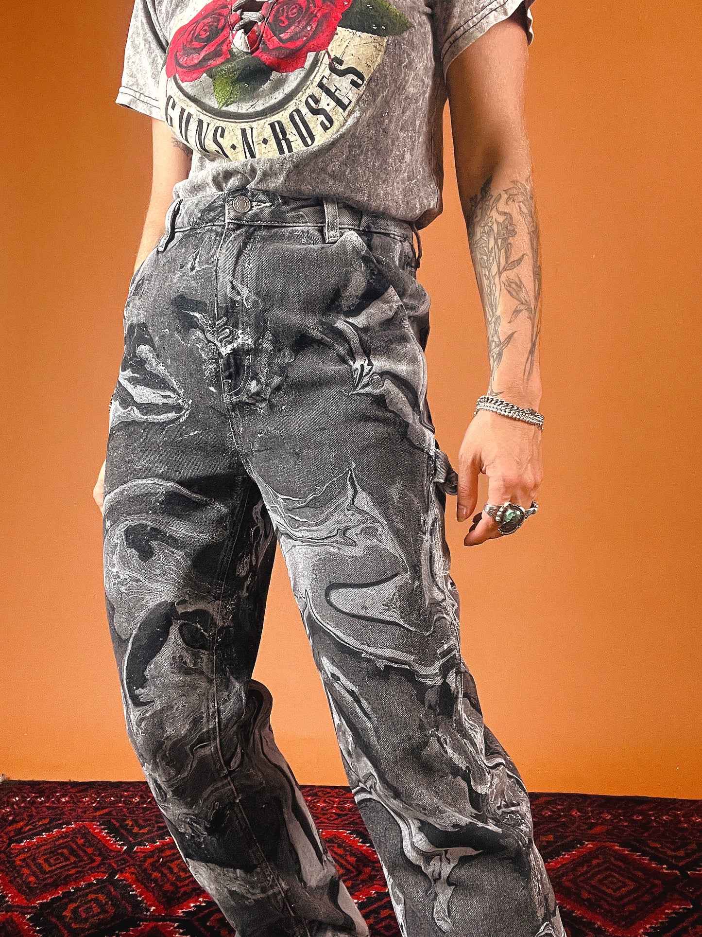 The Marbled Grey Carpenter Jeans - 27/28"
