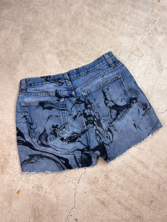 Marbled Denim Shorts - 28"