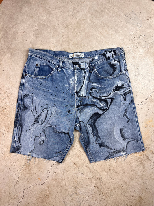 Marbled Denim Shorts - 38"