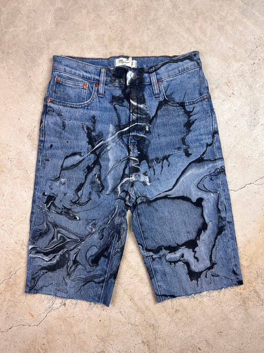 Marbled Denim Shorts - 28"