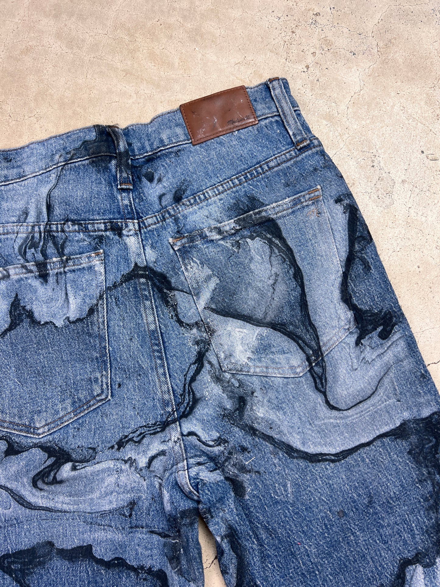 Marbled Denim Shorts - 28"