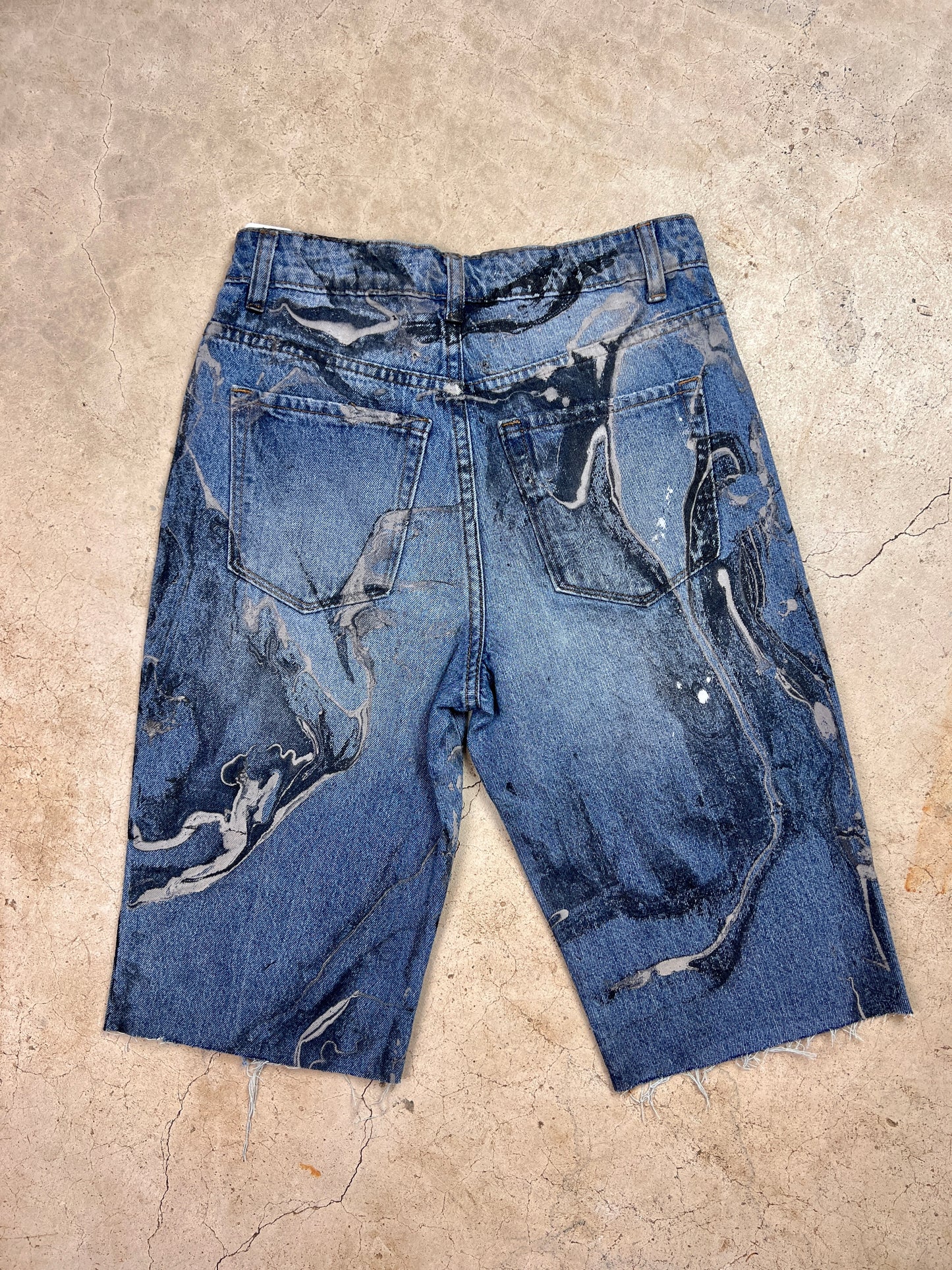 Marbled Denim Shorts - 26"