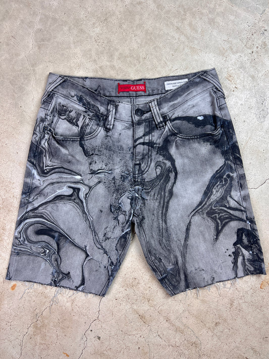 Marbled Denim Shorts - 30"