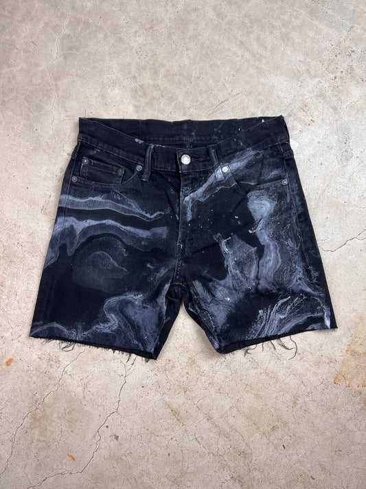 Marbled Denim Shorts - 30"