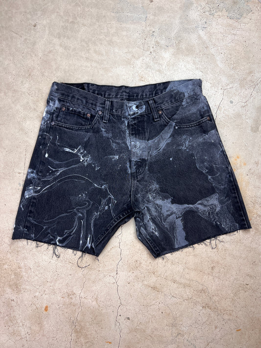 Marbled Denim Shorts - 34"