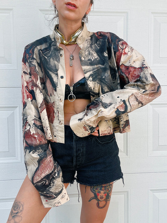 Marbled Button Down - L