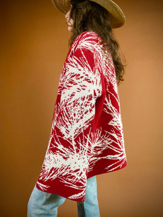 The Palm Print Kimono Cardigan - XL