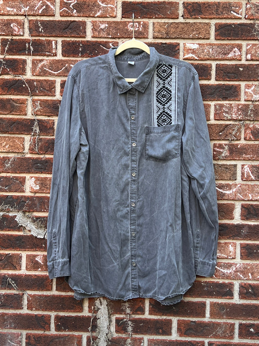 Patch Western Denim Shirt - L