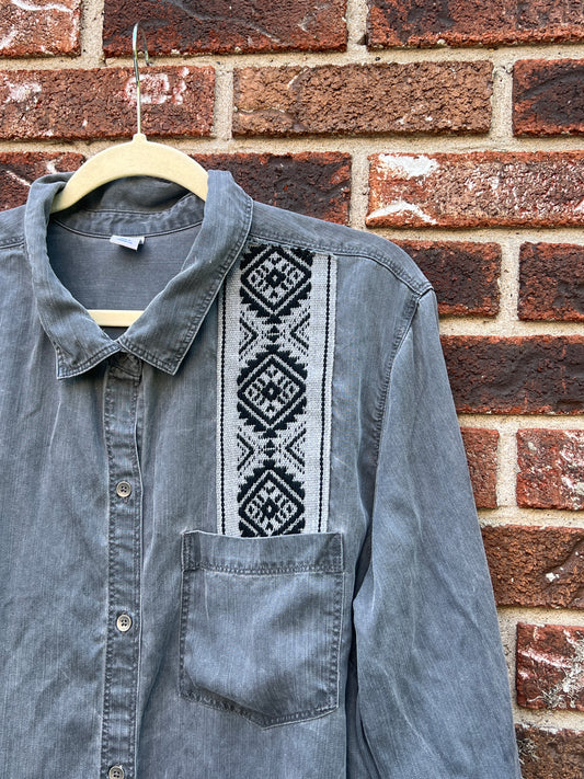 Patch Western Denim Shirt - L