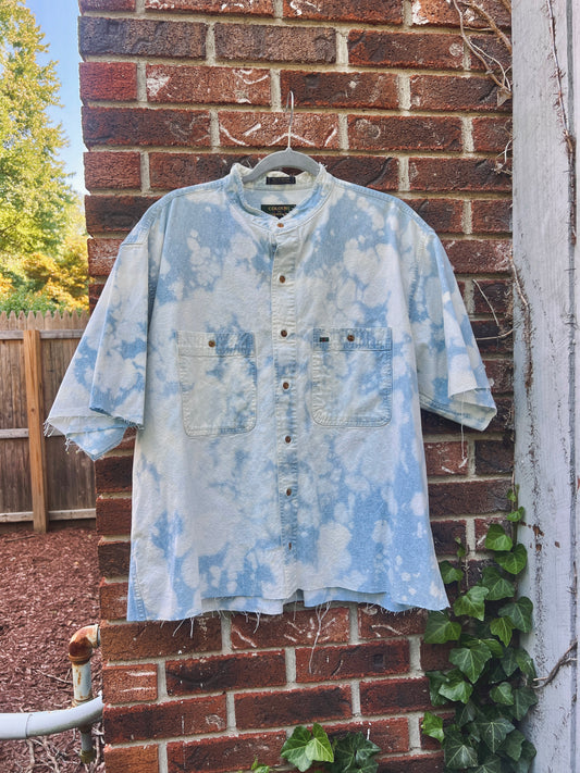 Bleached & Chopped Denim Shirt - L