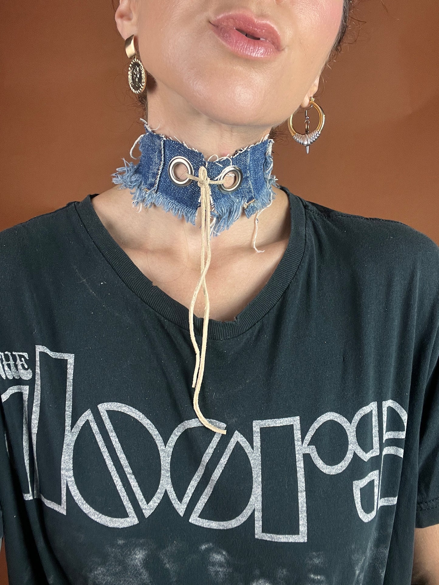 Distressed Denim Choker *ONLY ONE*