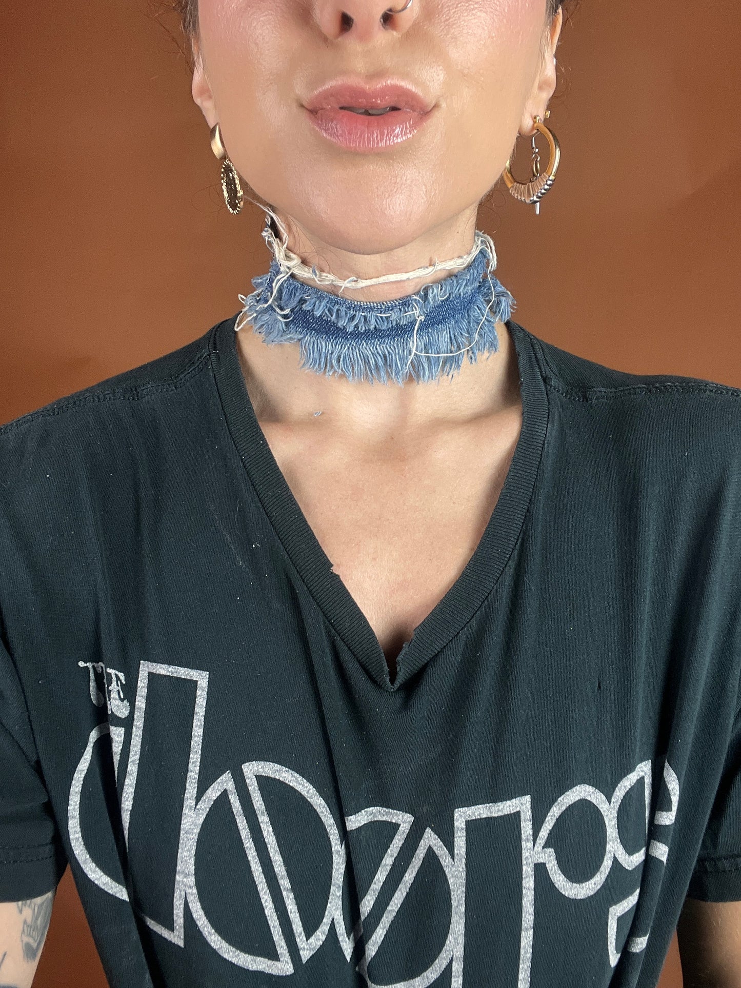 Distressed Denim Choker *ONLY ONE*