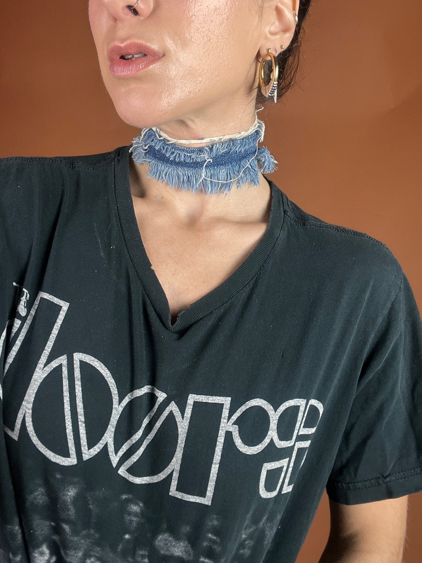 Distressed Denim Choker *ONLY ONE*