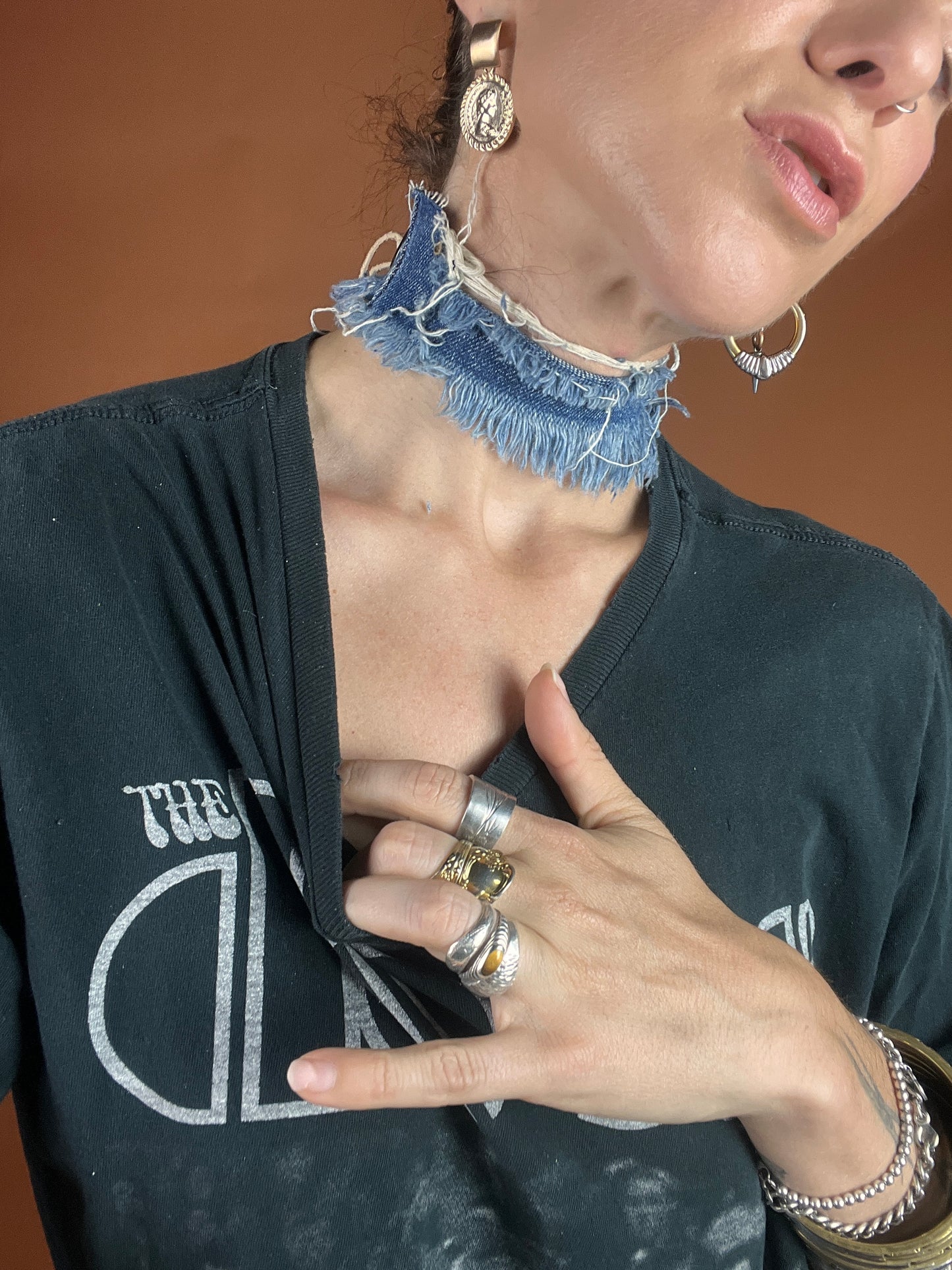 Distressed Denim Choker *ONLY ONE*