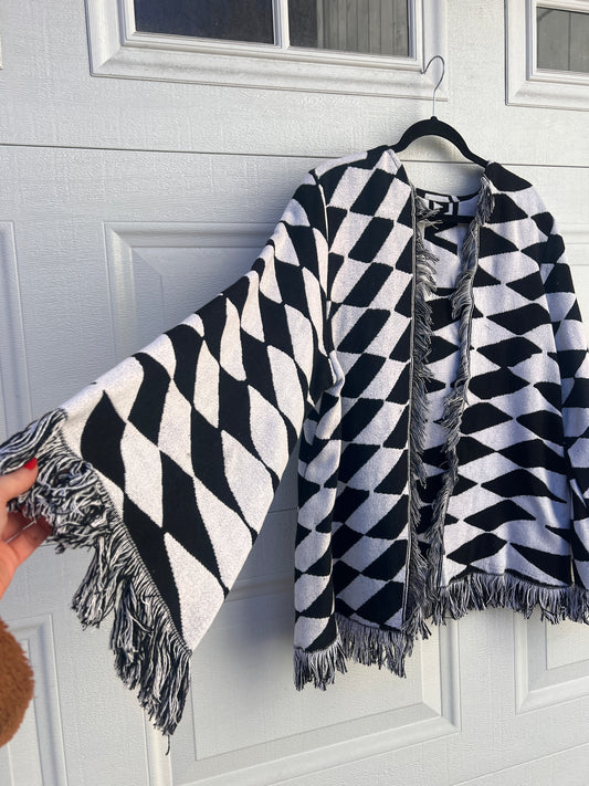 Vans Checker Fringe Blanket Cardigan - XL/XXL