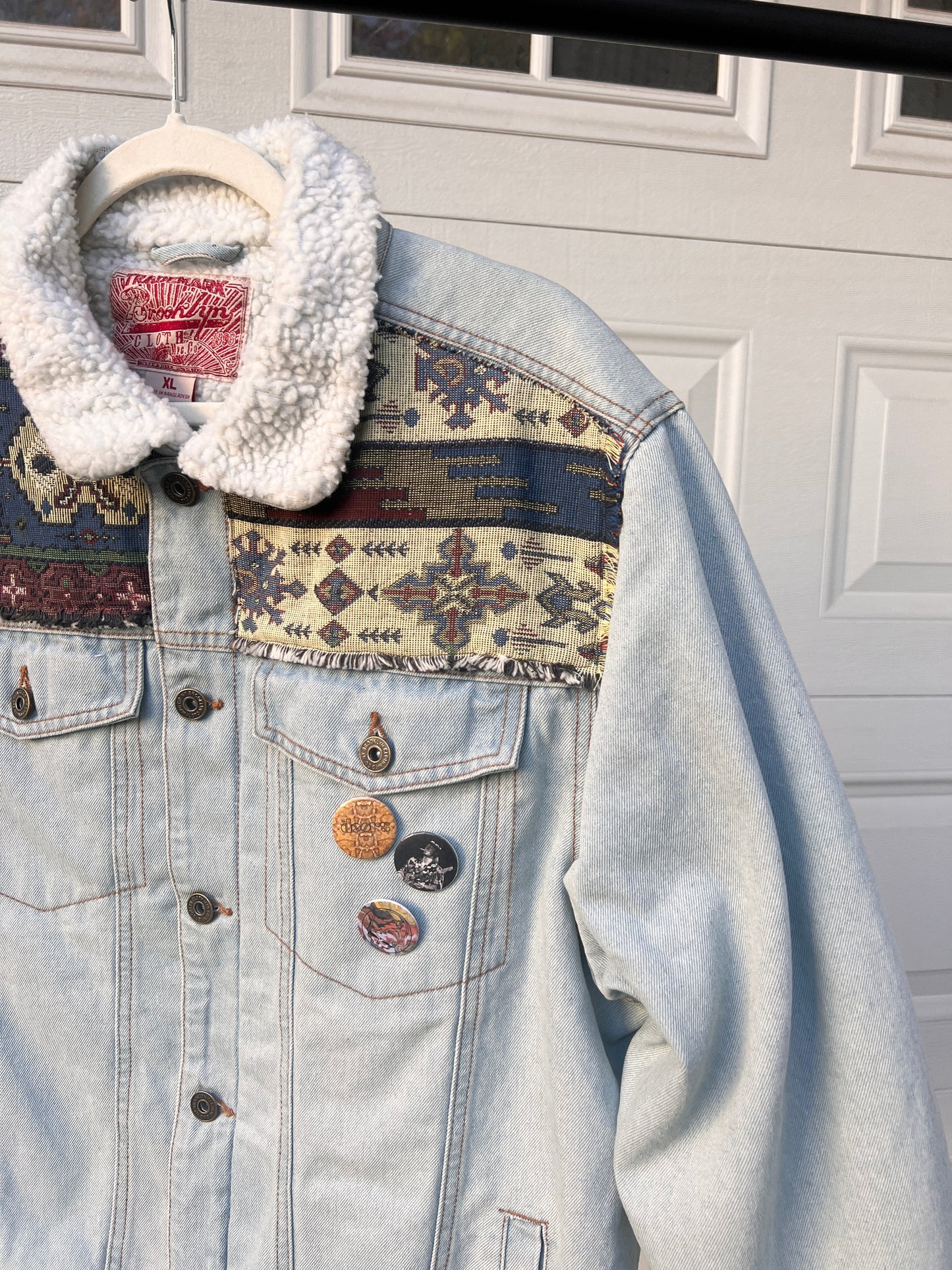 Remixed Sherpa Denim Jacket - XL