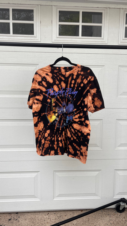 Prince Purple Rain Bleach Tee - L