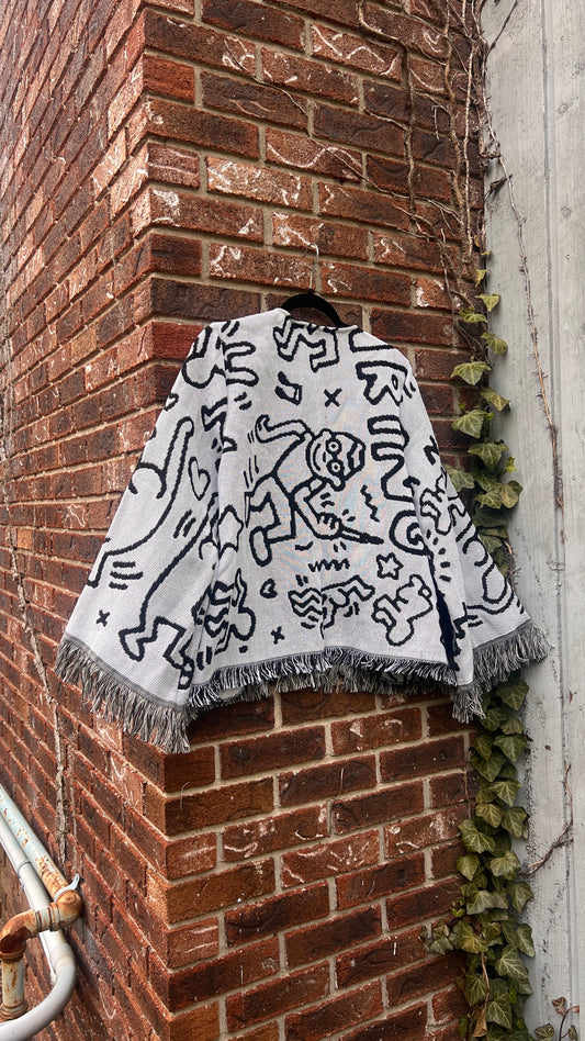 Keith Haring Fringe Blanket Cardigan - L/XL