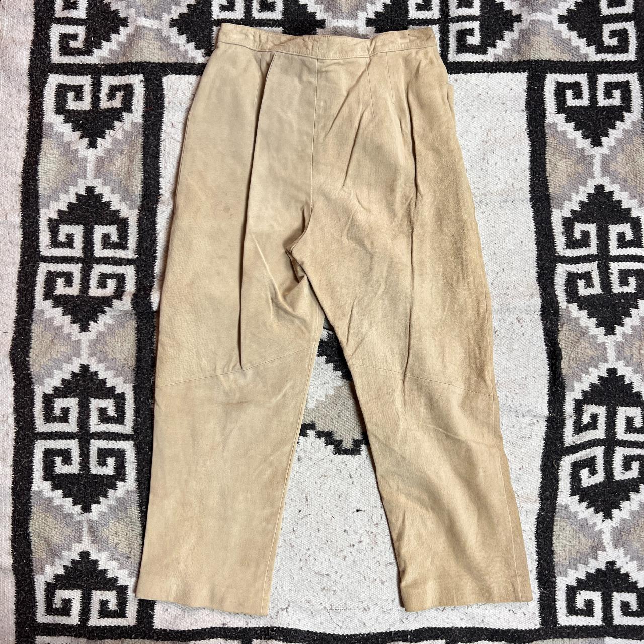 Tan Suede Cropped Pants - 28"