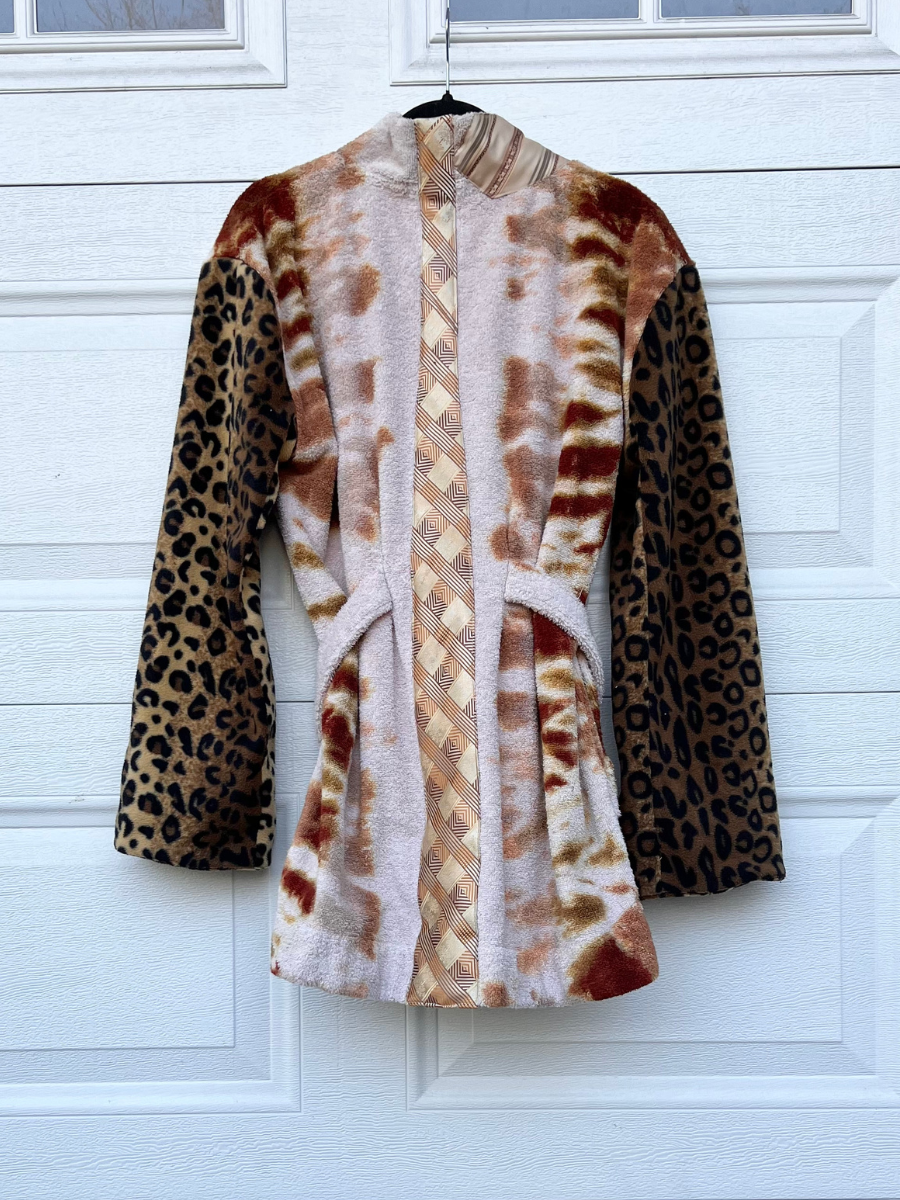 The Tie Dye Leopard Smoking Robe - XL