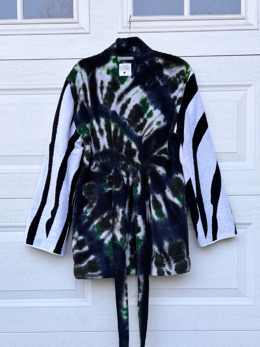 The Tie Dye Zebra Smoking Robe - Large