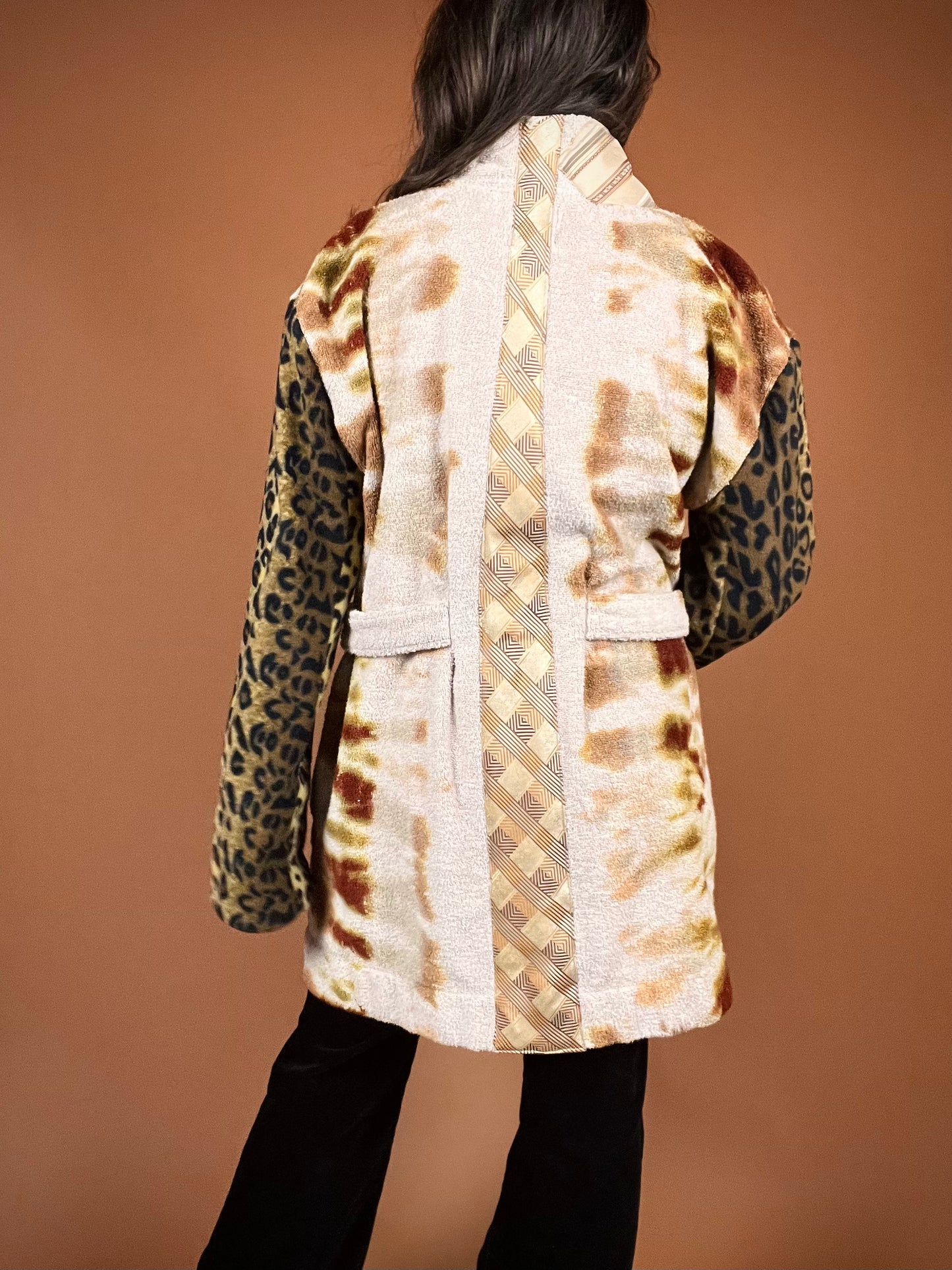 The Tie Dye Leopard Smoking Robe - XL