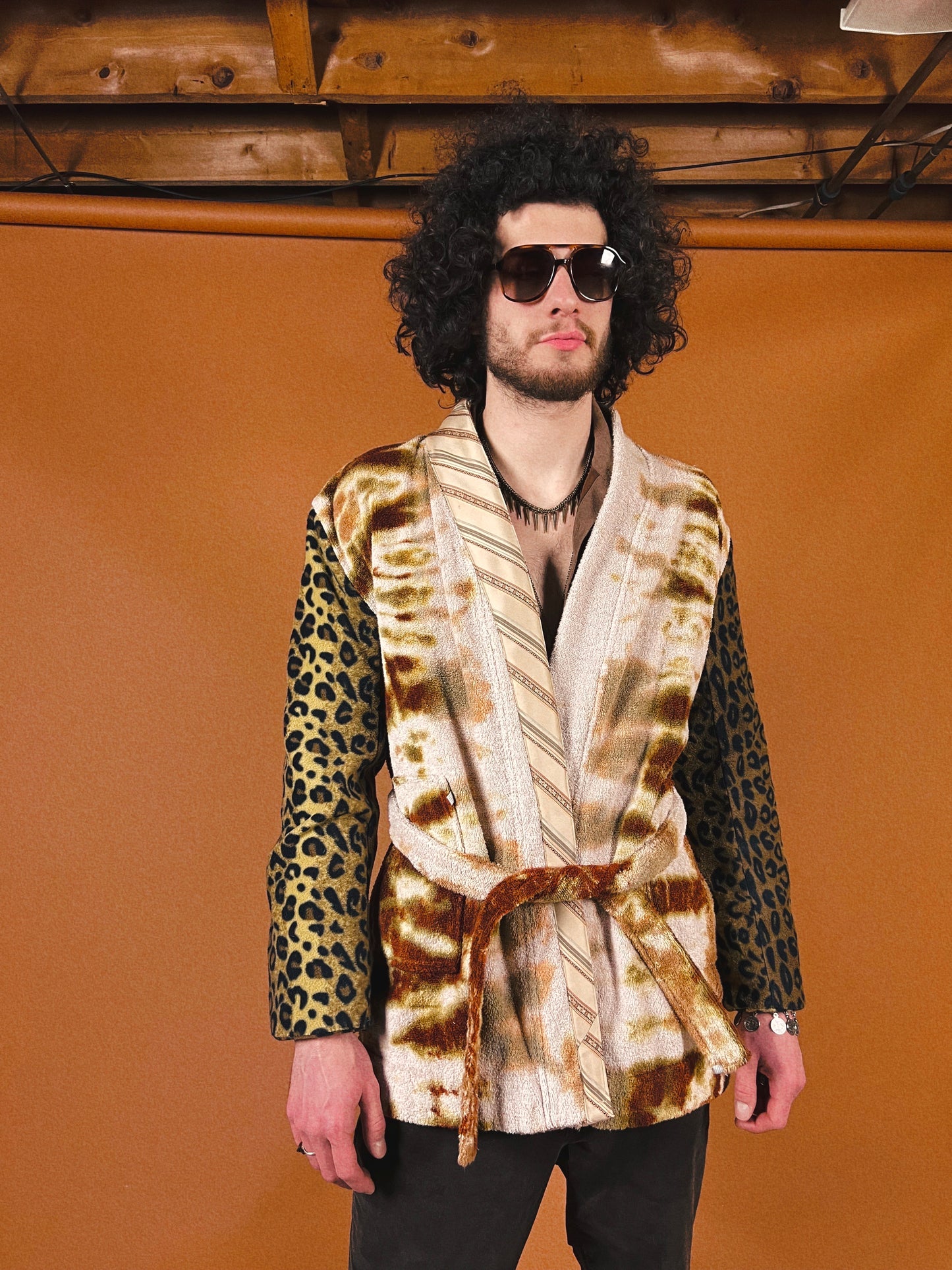 The Tie Dye Leopard Smoking Robe - XL