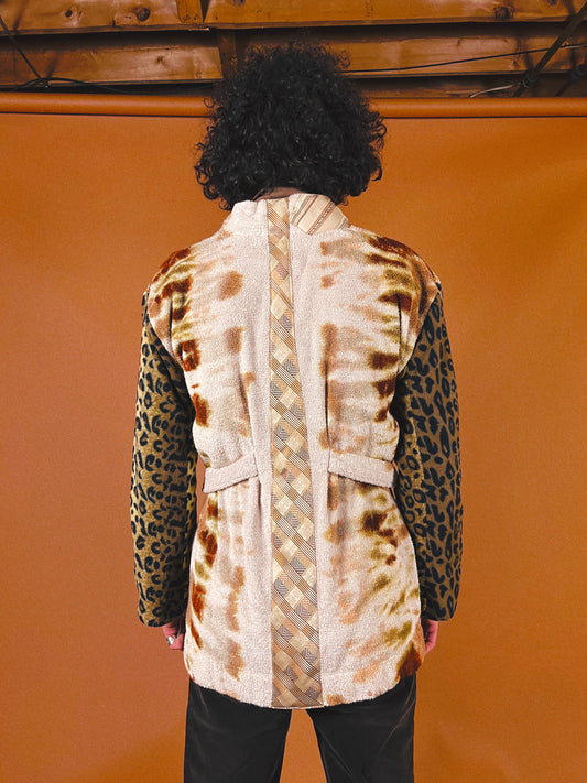 The Tie Dye Leopard Smoking Robe - XL