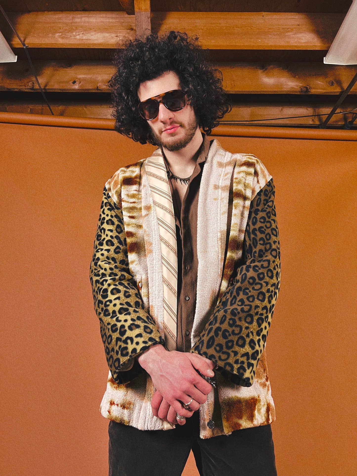 The Tie Dye Leopard Smoking Robe - XL