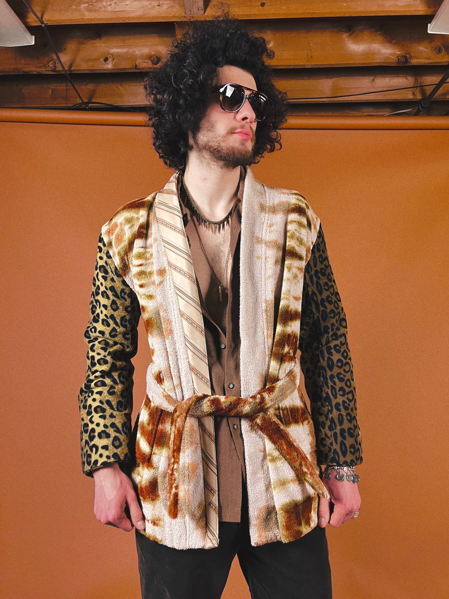 The Tie Dye Leopard Smoking Robe - XL