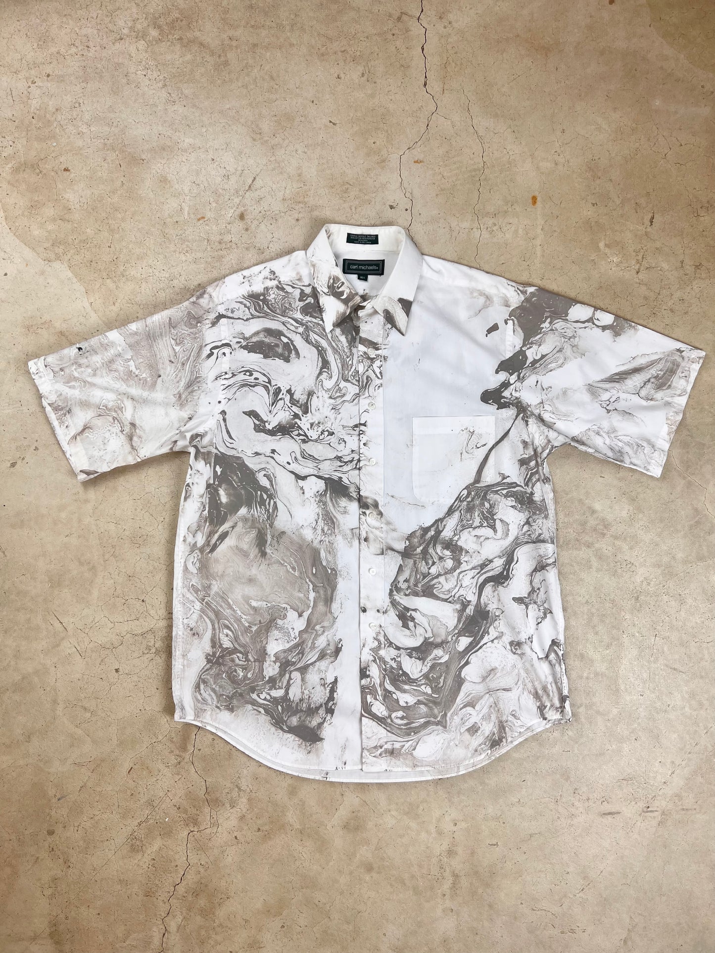 The Tan Marbled S/S Oxford - XL